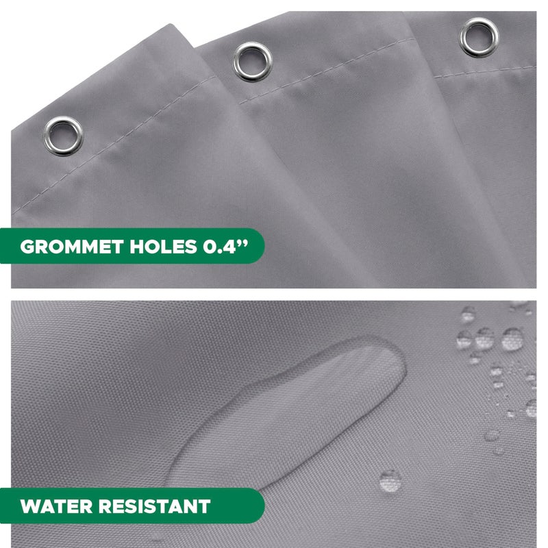 Biscaynebay Fabric Shower Curtain Liner 72 Inches by 72 Inches, Silver Grey Water Resistant Bathroom Curtains Rust Resistant Grommets & Weighted Bottom Hem Machine Washable - Image 3